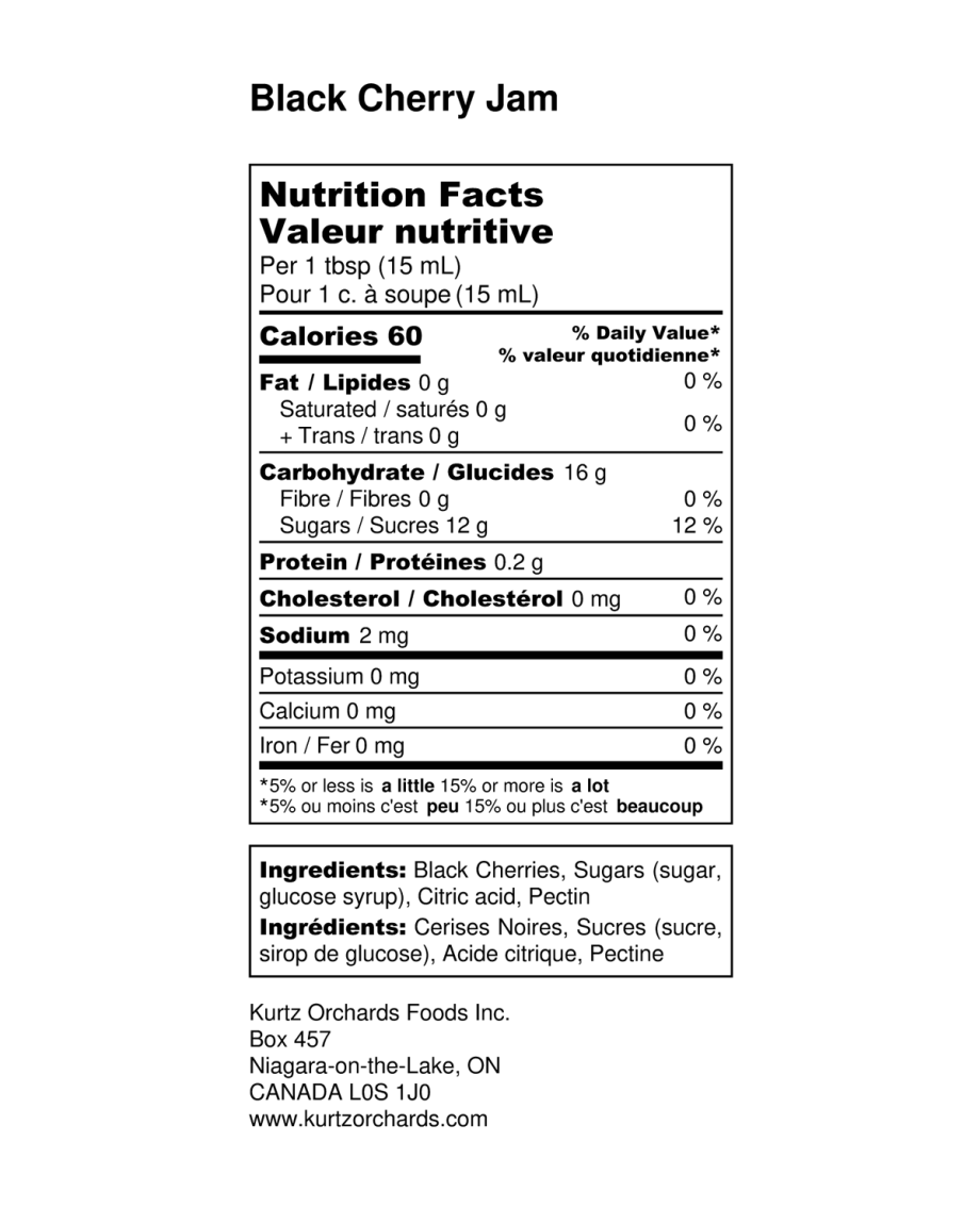 Black Cherry Nutritional Information