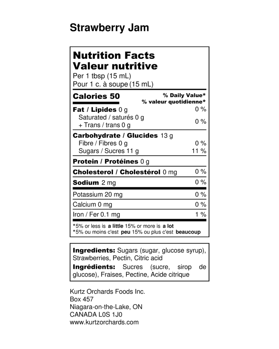 Strawberry Jam Nutritional Info
